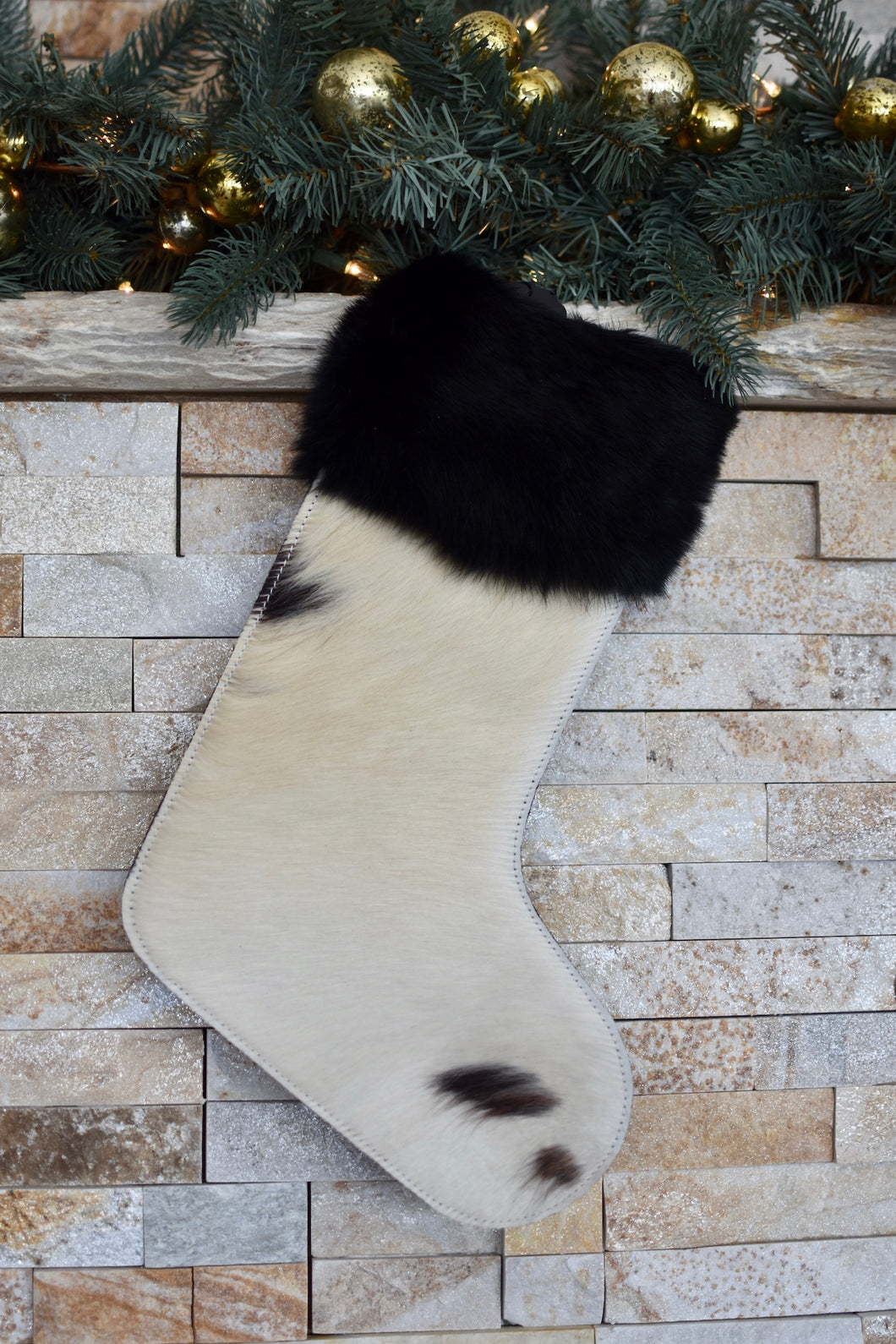 White Spotted Christmas Stocking