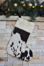 Load image into Gallery viewer, Black and White Spotted Christmas Stocking
