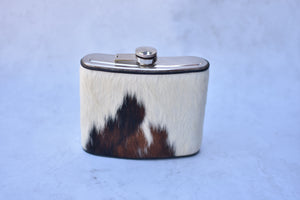 Quart White, Black, and Brown Flask