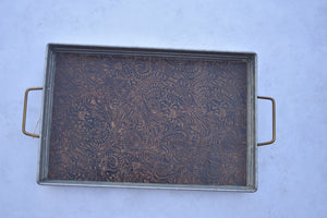 Brown Stamped Leather Tray