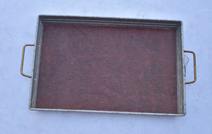 Brown Stamped Leather Tray